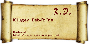 Kluger Debóra névjegykártya